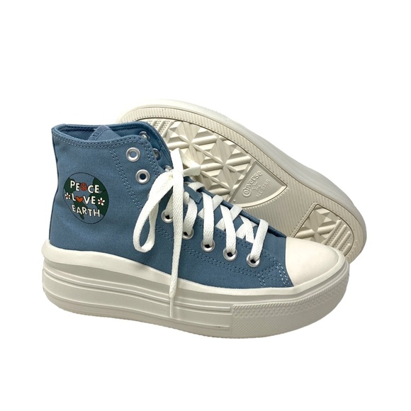 Converse Ctas Move Platform Shoes Skate Sneakers Women Size Blue Canvas A08194C - Picture 8 of 10